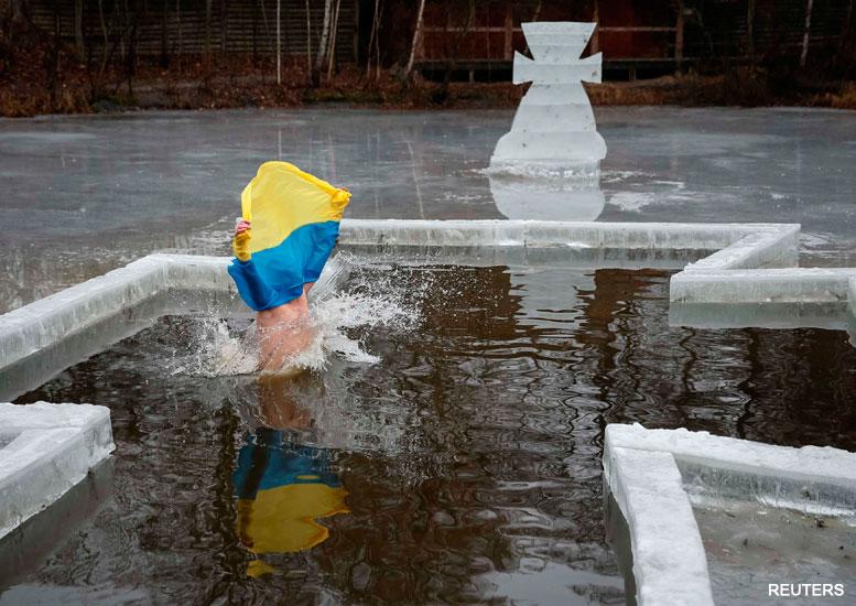 Ukrainien dans l'eau