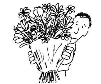 Homme bouquet